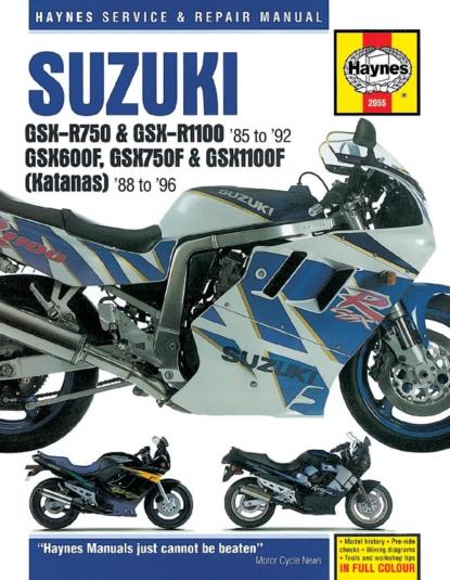 Picture of Haynes Workshop Manual Suzuki GSX600, GSX750, GSXR750, GSX1100, GSXR1100 85-96