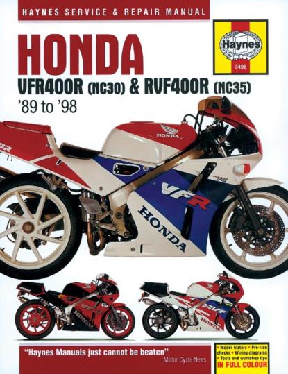 Picture of Haynes Workshop Manual Honda VFR400 (NC30) 89-98, RVF400 (NC35) 94-98