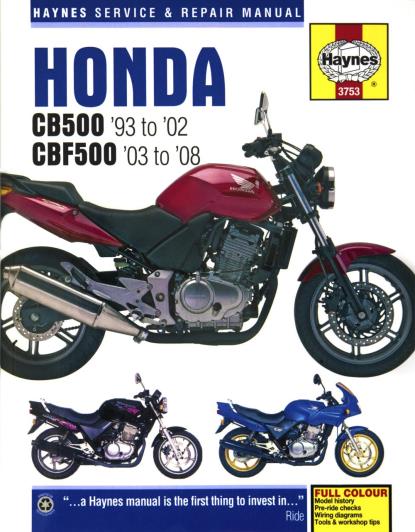 Picture of Haynes Workshop Manual Honda CB500, S 93-02    CBF500 03-08