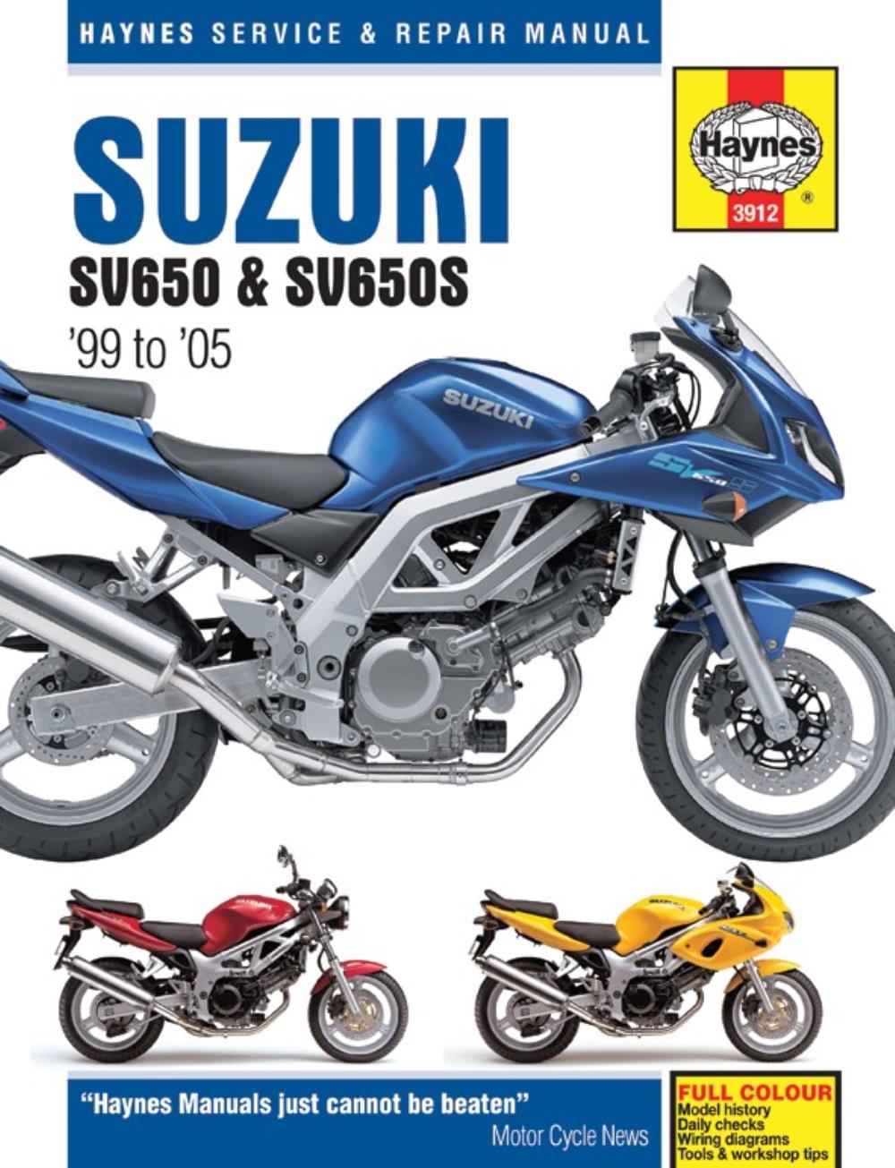 Manual Haynes for 2001 Suzuki SV 650 K1 (Naked/No ABS) eBay