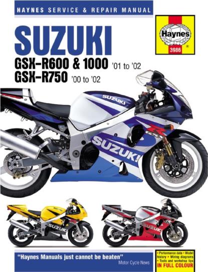 Picture of Haynes Workshop Manual Suzuki GSXR600K1-K3, GSXR750Y-K3, GSXR1000K1-2 99-03