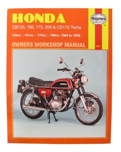 Picture of Haynes Workshop Manual Honda CB125 70-71, CB200 74-78, CB175 70-75, CD175 67-78