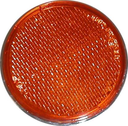 Picture of Reflector Orange Round Bolt-on Chrome Rim OD 60mm E-Marked