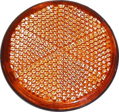 Picture of Reflector Orange Round Stick-on Black Rim OD 60mm