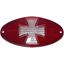 Picture of Taillight Lens Cateye red with clear maltese cross design