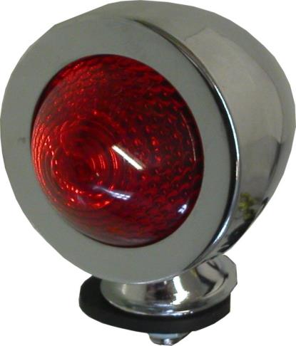 Picture of Bullet Light Chrome New Type with Red Lens & E-Marked