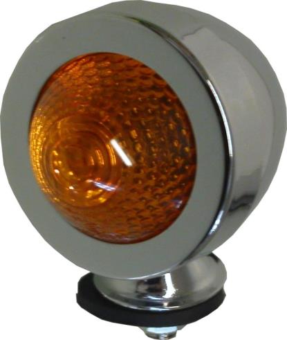 Picture of Bullet Light Chrome New Type with Amber Lens & E-Marked