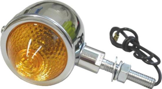 Picture of Bullet Light Chrome with Amber Lens & 1' Stem Bulb 770245