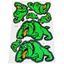 Picture of Stickers Green Bull Dog, 2 Large 2 Medium & 3 Small