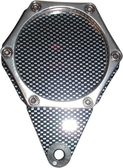 Picture of Tax Disc Holder Hexagon Carbon Look 6 Studs Silver Rim