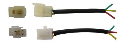 Picture of Plastic Connector 3 Pole Spade Male & Female Block with wire