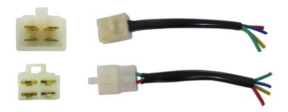 Picture of Plastic Connector 4 Pole Spade Male & Female Block with wire