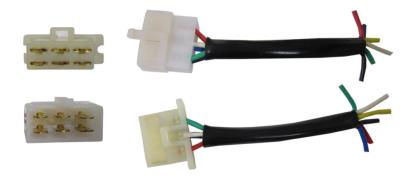 Picture of Plastic Connector 6 Pole Spade Male & Female Block with wire