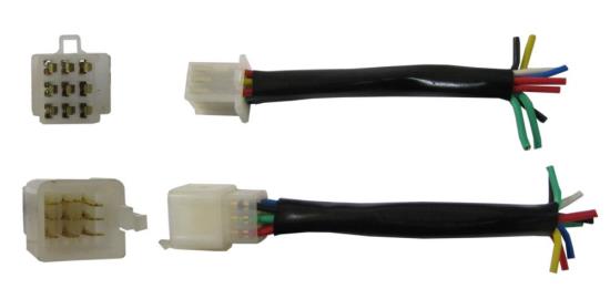 Picture of Plastic Connector 9 Pole Spade Male & Female Block with wire