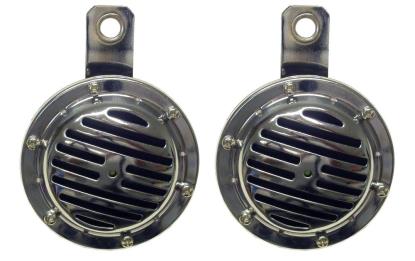 Picture of Horn 12 Volt Chrome Twin Type 90mm Diameter (Pair)