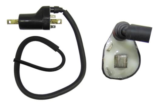 Picture of Ignition HT Coil 12v CDI Single Lead 2 Terminals (100mm) Thin