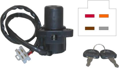 Picture of Ignition Switch Suzuki GSXR750, 1100 F, G, H, J 85-88 (4 Wires)