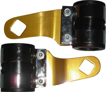 Picture of Headlight Brackets Gold Deluxe to fit forks 26mm to 37mm