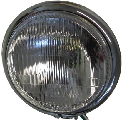 Picture of Headlight Complete Bottom Mount Chrome Bates 5.75"