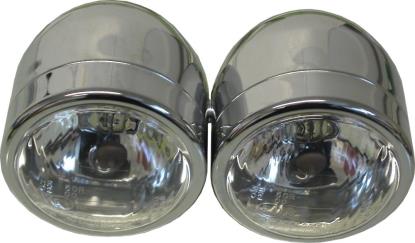 Picture of Headlight Complete Chrome Twin 4.5"Side Mount(E Marked) (Pair)