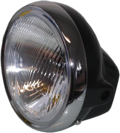 Picture of Headlight Round Black Back Complete Universal 7"