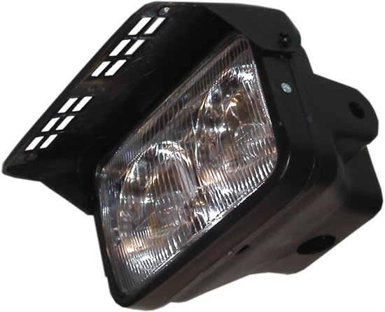 Picture of Headlight Rectangle Black Complete with Peak 7.5'' (Straight Beam)