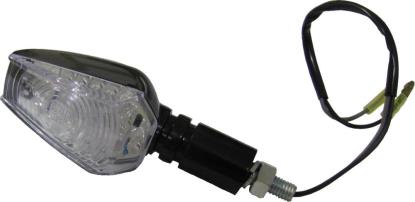 Picture of Complete Indicator LED Hexagon Black LongStem with Clear Lens E-Marked (Pair)