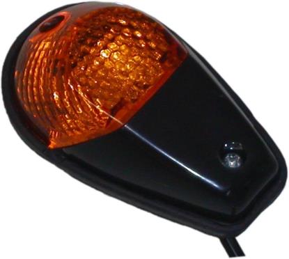 Picture of Complete Indicator Fairing Small Black with Amber Lens (Pair)