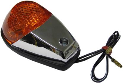 Picture of Complete Indicator Fairing Small Chrome with Amber Lens (Pair)
