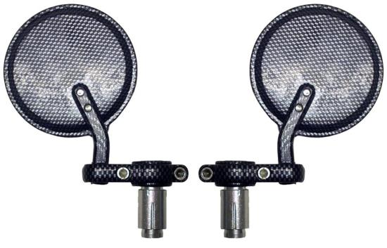 Picture of Mirror Bar End Carbon Look Round (Pair)