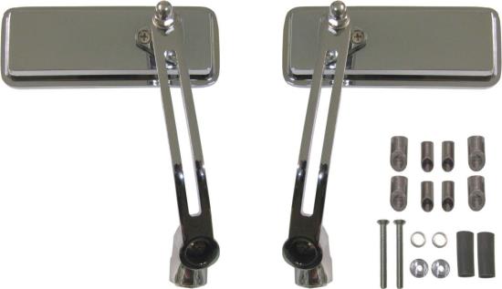 Picture of Mirror Bar End Chrome Rectangle 130mm x 50mm (Pair)