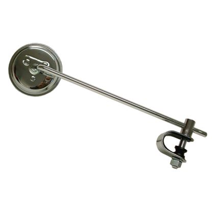 Picture of Mirror Clamp-on Chrome Round Left or Right 8'' Long Stem