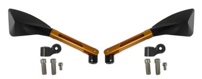 Picture of Mirrors CNC Prism with Black Head & Gold Stem 8mm or 10mm (Pair)