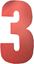 Picture of Competition Numbers Red 7" '3' Matt (Per 10)