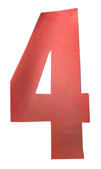 Picture of Competition Numbers Red 7" '4' Matt (Per 10)