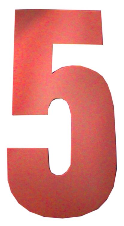 Picture of Competition Numbers Red 7" '5' Matt (Per 10)