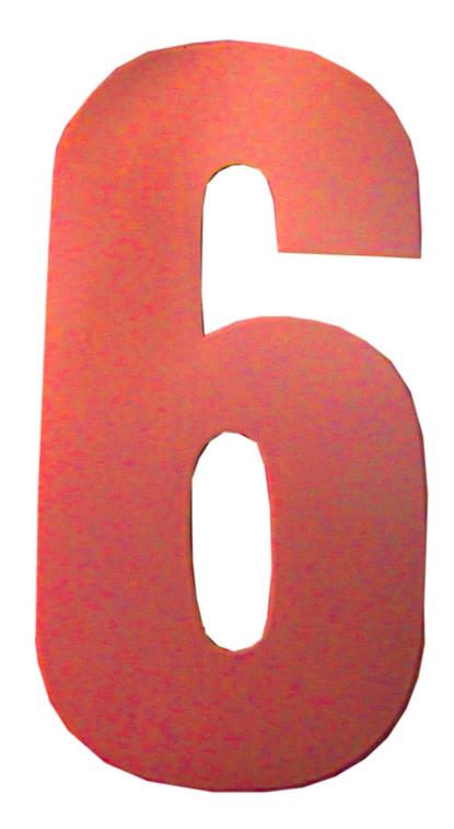 Picture of Competition Numbers Red 7" '6' Matt (Per 10)