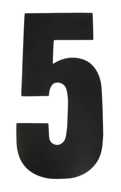 Picture of Competition Numbers Black 7" '5' Matt (Per 10)