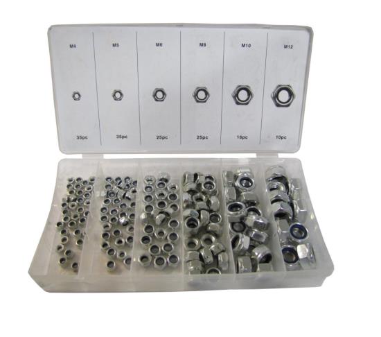 Picture of Nuts Nyloc 4mm, 5mm, 6mm, 8mm, 10mm, 12mm 146pc Assortment