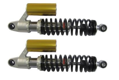 Picture of Shocks 350mm Pin+Pin Chrome body black spring & piggy back (Pair)