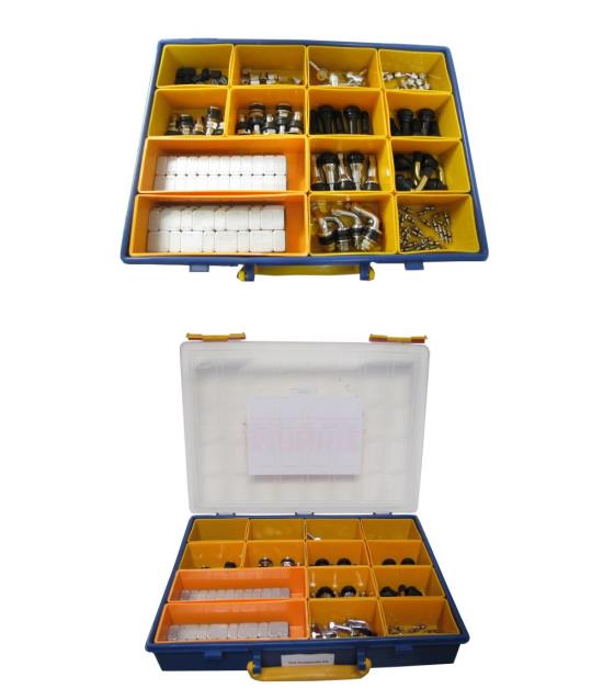 Picture of Tyre Accessories Kit including valves, weights, caps & tools