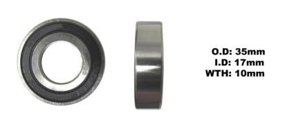 Picture of Bearing 6003DDU (ID 17mm x OD 35mm x W 10mm)