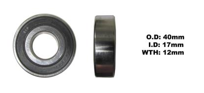 Picture of Bearing 6203DDU (ID 17mm x OD 40mm x W 12mm)