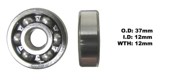 Picture of Bearing 6301(I.D 12mm x O.D 37mm x W 12mm)
