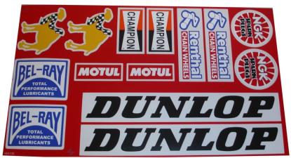 Picture of Stickers Assorted Dunlop, NGK, Dunlop, Champion, Renthal, Bel-Ray