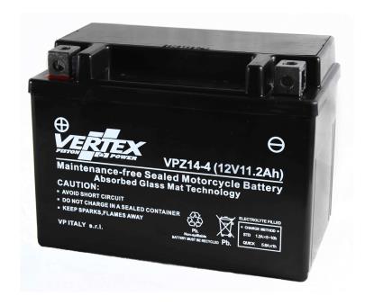 Picture of 12 Volt 12v Vertex VPZ14-4 Battery CTZ14-S L:151 H:110 W:87 REF: YTZ14