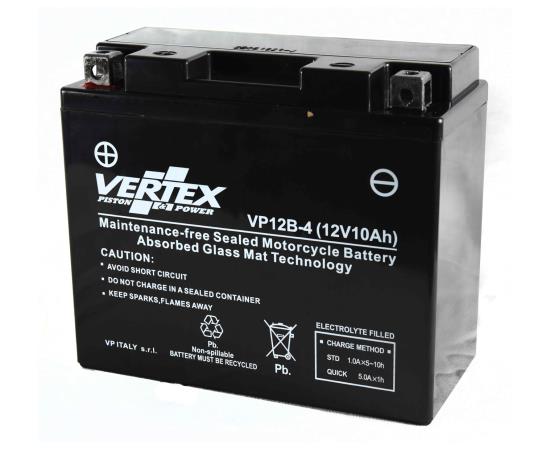 Picture of 12 Volt 12v Vertex VP12B-4 Battery CT12B-4 CT12B-BS L:150 H:130 W:70 R
