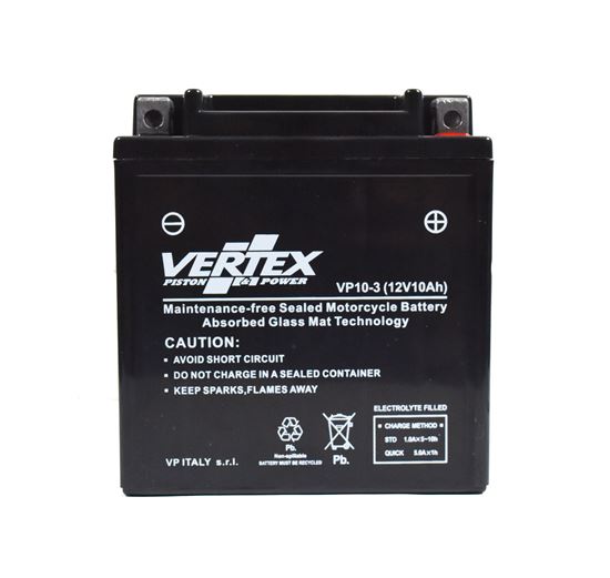Picture of 12 Volt 12v Vertex VP10-3 Battery CB10L-A2, CB10L-B2, 12N10-3B REF: YB10