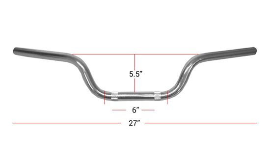 Picture of Handlebars 7/8' Chrome 4.75' Rise OE Style as fitted Honda CG125