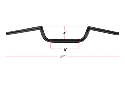 Picture of Handlebars 7/8' Black Ace Cafe Racer 32' Long, Rise 3.25' Ctr 5.5'